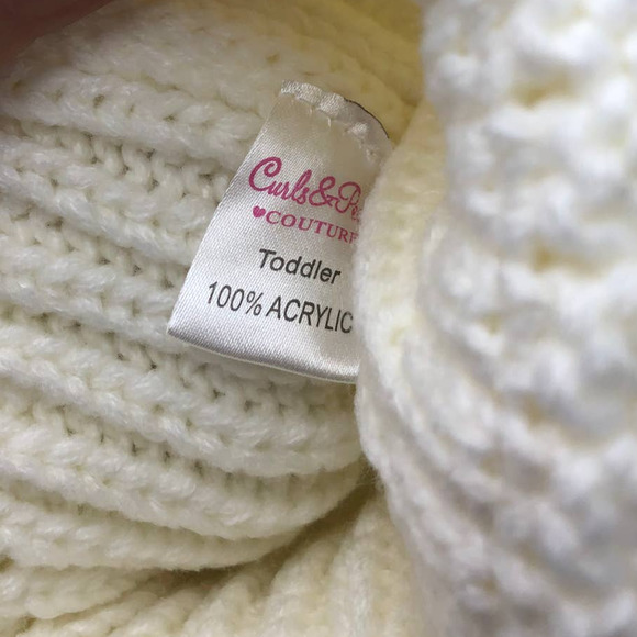 5/$25 Toddler Curls & Pearls Couture Toddler Winter Hat Beanie and Mitten Set - Picture 5 of 5